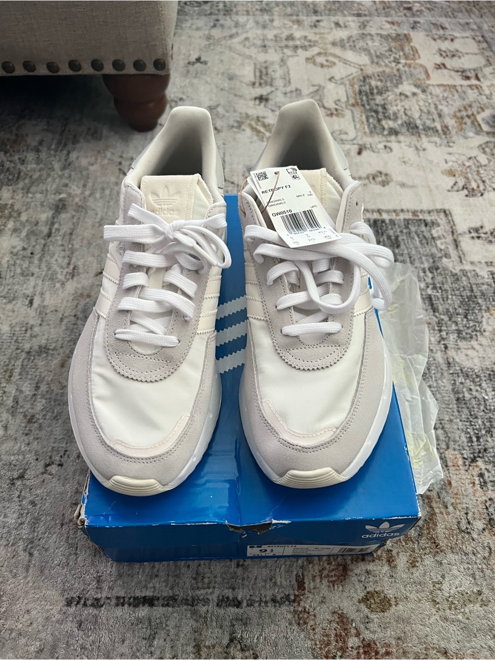 adidas Retropy F2 White/Light Gray 9.5M